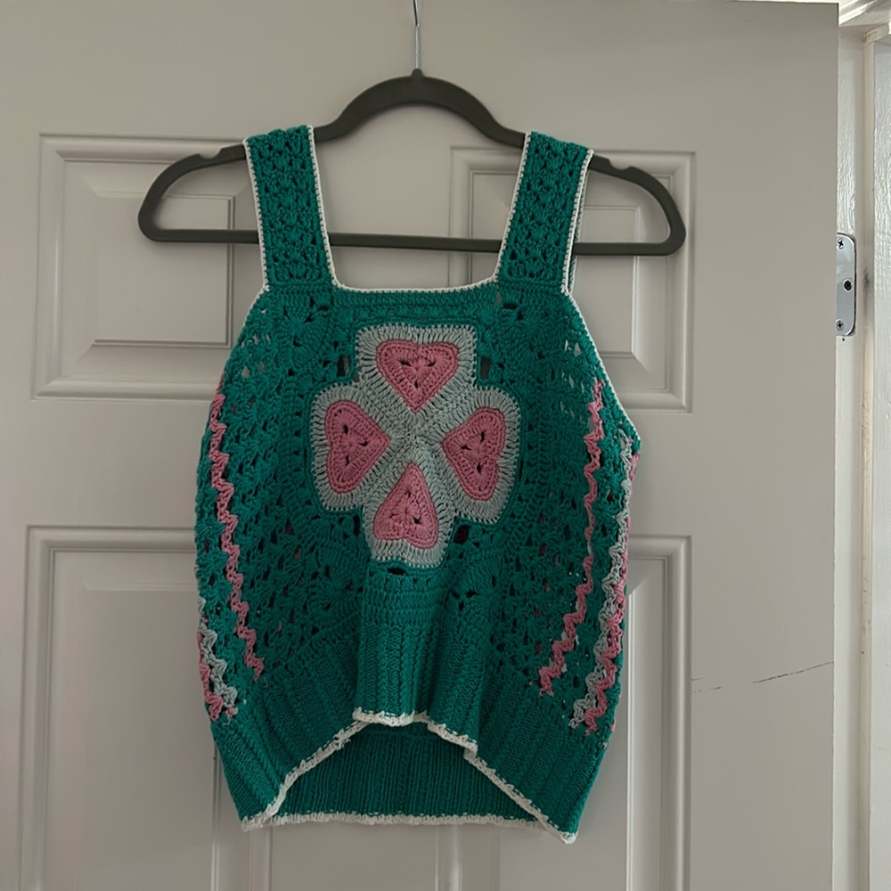 Sleeveless crochet Kate Spade sweater